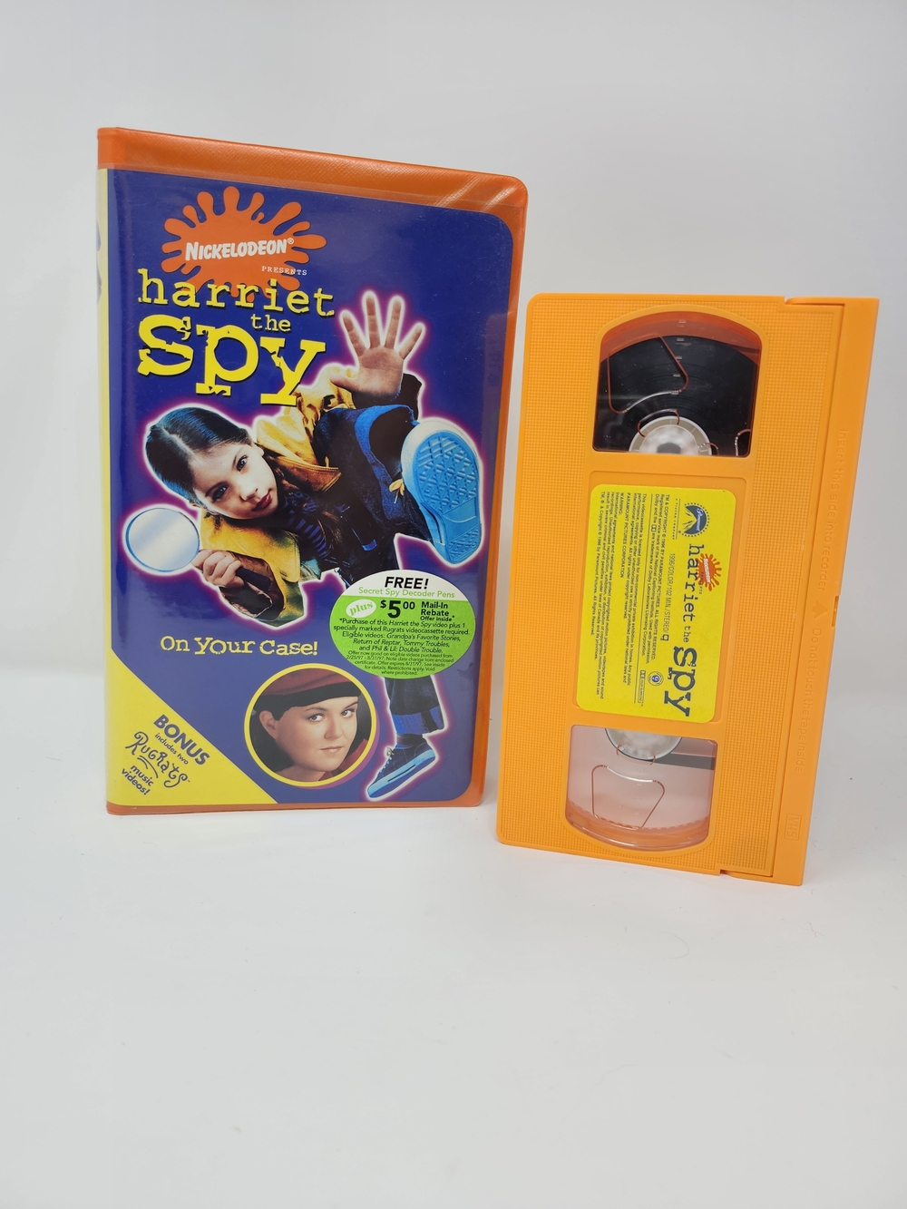 Nickelodeon Harriet the Spy Kids VHS - Bright Orange VHS Tape Tested